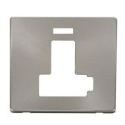 Click SCP452BS Brushed Steel Definity Screwless 13A Neon Lockable Switched Fused Spur Unit Cover Plate