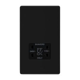 BG FFB20B Nexus Flatplate Screwless Matt Black 110-240V Dual Voltage Shaver Socket image
