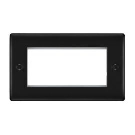 BG NFBEMR4 Nexus Metal Matt Black 100x50 Aperture Quadruple Rectangular Euro Module Front Plate