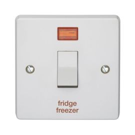 Crabtree 4013/3/FF Capital White 1 Gang 32A 2 Pole Neon 'fridge freezer' Switch