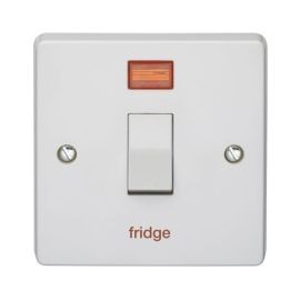 Crabtree 4013/3/FR Capital White 1 Gang 32A 2 Pole Neon 'fridge' Switch image