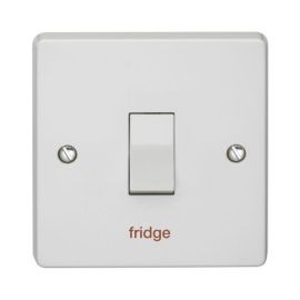 Crabtree 4015/FR Capital White 1 Gang 20A 2 Pole 'fridge' Plate Switch image