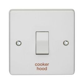 Crabtree 4015/HD Capital White 1 Gang 20A 2 Pole 'cooker hood' Plate Switch