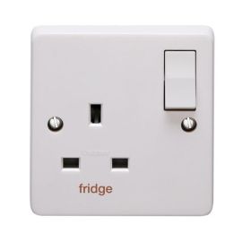 Crabtree 4304/D/FR Capital White 1 Gang 13A 2 Pole 'fridge' Switched Socket image