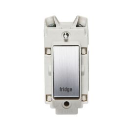 Crabtree 4460/6SC/WH/FR Screwless Rockergrid Satin Chrome 20A 2 Pole 'fridge' Grid Switch Module - White Trim
