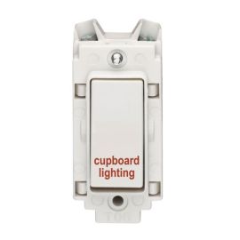 Crabtree 4460/CL Rockergrid White 20A 2 Pole 'cupboard lighting' Switch Grid Module image