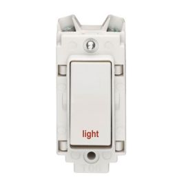 Crabtree 4460/LG Rockergrid White 20A 2 Pole 'light' Switch Grid Module