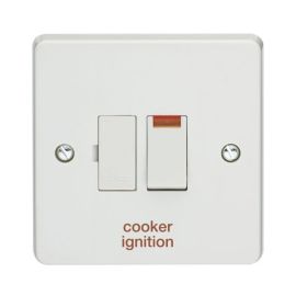 Crabtree 4827/3/CI Capital White 13A 2 Pole Neon 'cooker ignition' Switched Fused Connection Unit