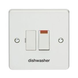 Crabtree 4827/3/DW/BLAC Capital White 13A 2 Pole Neon 'dishwasher' Switched Fused Connection Unit image