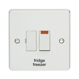 Crabtree 4827/3/FF/BLAC Capital White 13A 2 Pole Neon 'fridge freezer' Switched Fused Connection Unit