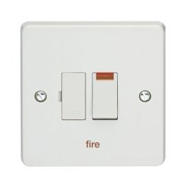 Crabtree 4827/3/FI Capital White 13A 2 Pole Neon 'fire' Switched Fused Connection Unit