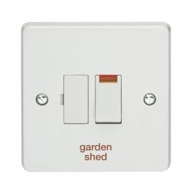 Crabtree 4827/3/GS Capital White 13A 2 Pole Neon 'garden shed' Switched Fused Connection Unit image