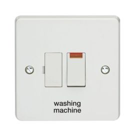 Crabtree 4827/3/WM/BK Capital White 13A 2 Pole Neon 'washing machine' Switched Fused Connection Unit