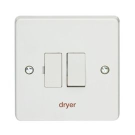 Crabtree 4827/DY Capital White 13A 2 Pole 'dryer' Switched Fused Connection Unit