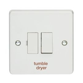 Crabtree 4827/TD Capital White 13A 2 Pole 'tumble dryer' Switched Fused Connection Unit