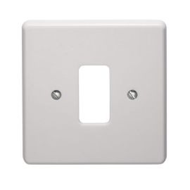 Crabtree 5571 Rockergrid White Moulded 1 Gang Flush Grid Cover Plate