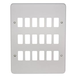 Crabtree 6580/18WH Rockergrid Metalclad White 18 Gang Surface Grid Cover Plate image