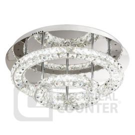 Eglo 39003 Toneria Crystal Led Ceiling Light 36w Cool White 550mm