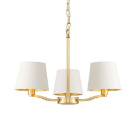 Endon Lighting 67735 Harvey Brushed Satin Gold 3x40W E14 Candle 500mm Pendant Light image