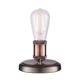 Endon Lighting 76355 Hal Pewter/Copper IP20 40W E27 GLS 140mm Table Light w/Switch