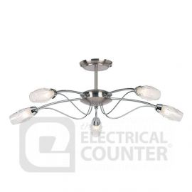 Endon 9009 5sc Satin Nickel Mercury Semi Flush Ceiling Light