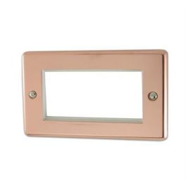 G and H Electrical CBC164 Contour Bright Copper 2 Gang 4 Module Plate image