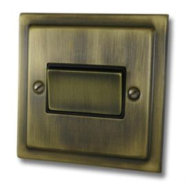 G&H Electrical TAB369 Trimline Antique Brass 1 Gang Fan Isolator Switch - Brass Switch Black Insert