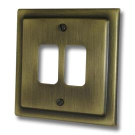 G&H Electrical TAB92 Trimline Antique Brass 2 Gang Grid Plate