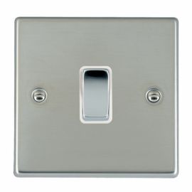 Hamilton 73R21BC-W Hartland Bright Steel 1 Gang 10AX 2 Way Plate Switch - Chrome and White Insert