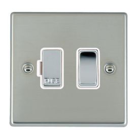 Hamilton 73SPBC-W Hartland Bright Steel 1 Gang 13A 2 Pole Switched Fused Spur Unit - Chrome and White Insert
