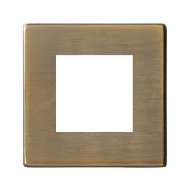 Hamilton 7G29EURO2 EuroFix Hartland G2 Antique Brass 2 Gang 50x50mm Aperture Front Plate image