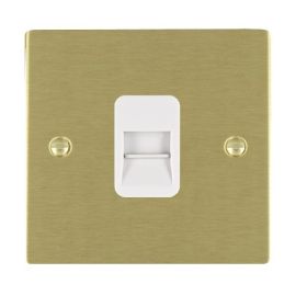 Hamilton 82TCSW Sheer Satin Brass 1 Gang Secondary Telephone Outlet - White Insert image