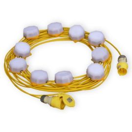 HiSPEC HSLEDFLKIT/20M Indus Yellow IP44 100-130V 10x4W 380lm 6400K 20m LED Festoon Kit image