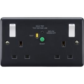 Knightsbridge PM9RCD Part M 2 Gang 13A Type-A 30mA RCD 2 Pole Outboard Switched Socket image