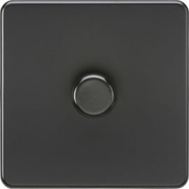 Knightsbridge SF2191MBB Screwless Matt Black 1 Gang 150W 2 Way LED Intelligent Dimmer Switch image