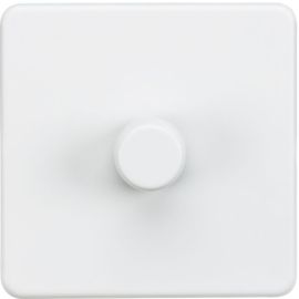 Knightsbridge SF2191MW Screwless Matt White 1 Gang 150W 2 Way LED Intelligent Dimmer Switch