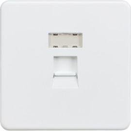 Knightsbridge SFRJ45MW Screwless Matt White 1 Gang RJ45 Outlet image