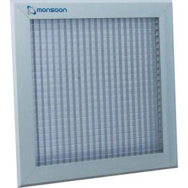 National Ventilation ECG200 Monsoon Satin Silver Adonised Egg Crate Grille 200mm 242x242mm image