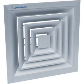 National Ventilation FWD300S Monsoon Satin Finish 200mm 4 Way Diffuser 447x447mm image