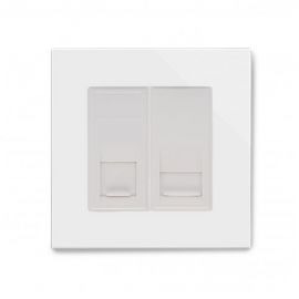 White CAT5e / BT Master Socket with Glass Surround