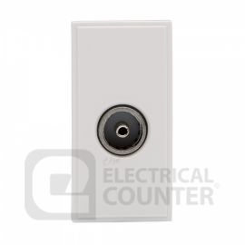 White 25mm x 50mm Euro Module TV Female Outlet image