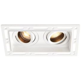 Saxby 94754 Trimless Downlight White IP20 2x50W 175x85mm GU10 Adjustable Dimmable Downlight