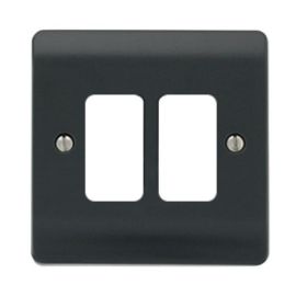 Click CMA20402AG GridPro Anthracite Grey 2 Gang Mode Accessories Front Plate image