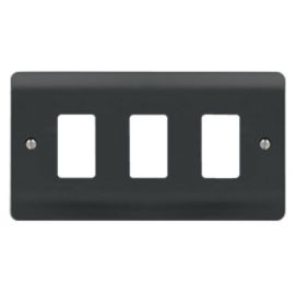 Click CMA20403AG GridPro Anthracite Grey 3 Gang Mode Accessories Front Plate