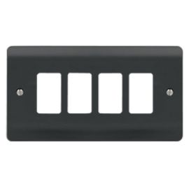 Click CMA20404AG GridPro Anthracite Grey 4 Gang Mode Accessories Front Plate