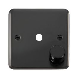Click DPBN140PL Deco Plus Black Nickel 1 Gang Dimmer Plate with Knob  - Black Insert image