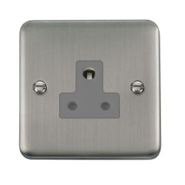 Click DPSS038GY Deco Plus Stainless Steel 5A Round Pin Socket - Grey Insert image