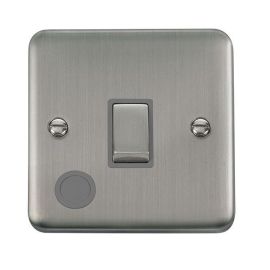 Click DPSS522GY Deco Plus Stainless Steel Ingot 1 Gang 20A 2 Pole Flex Outlet Switch - Grey Insert image