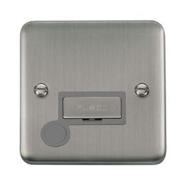 Click DPSS550GY Deco Plus Stainless Steel 13A Flex Outlet Fused Spur Unit - Grey Insert image