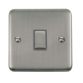 Click DPSS722GY Deco Plus Stainless Steel Ingot 1 Gang 20A 2 Pole Switch - Grey Insert image
